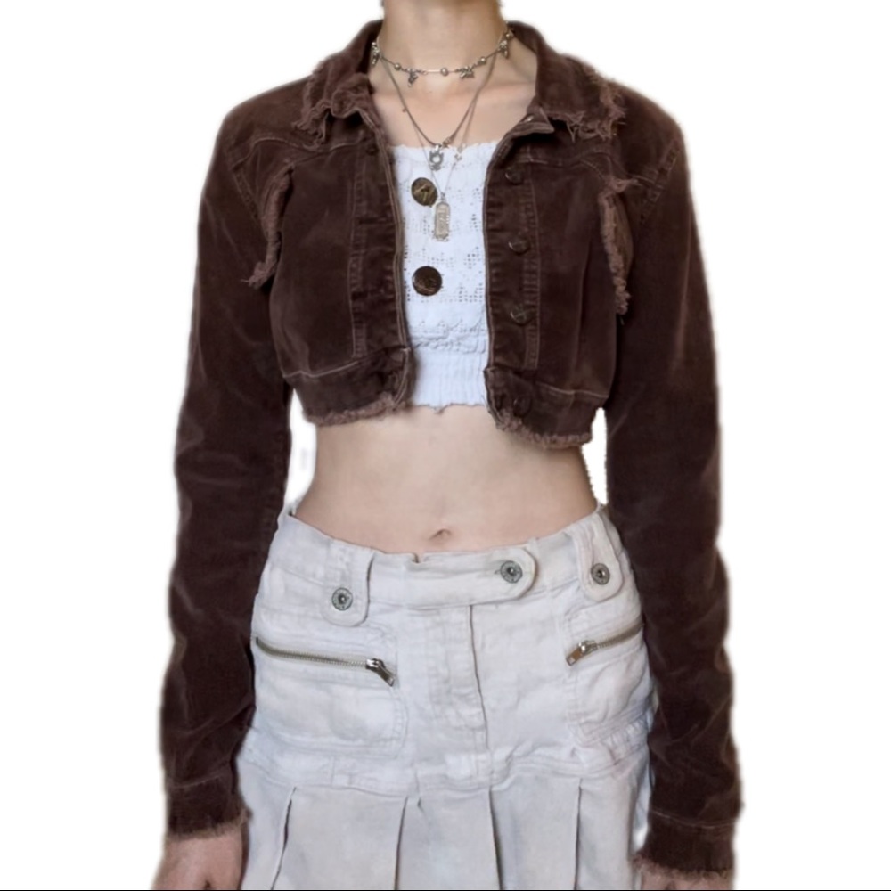 SOLD Vintage brown cropped corduroy jacket
